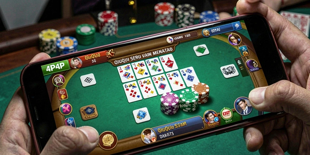 Tampilan gameplay seru dalam game QiuQiu 4P4P.