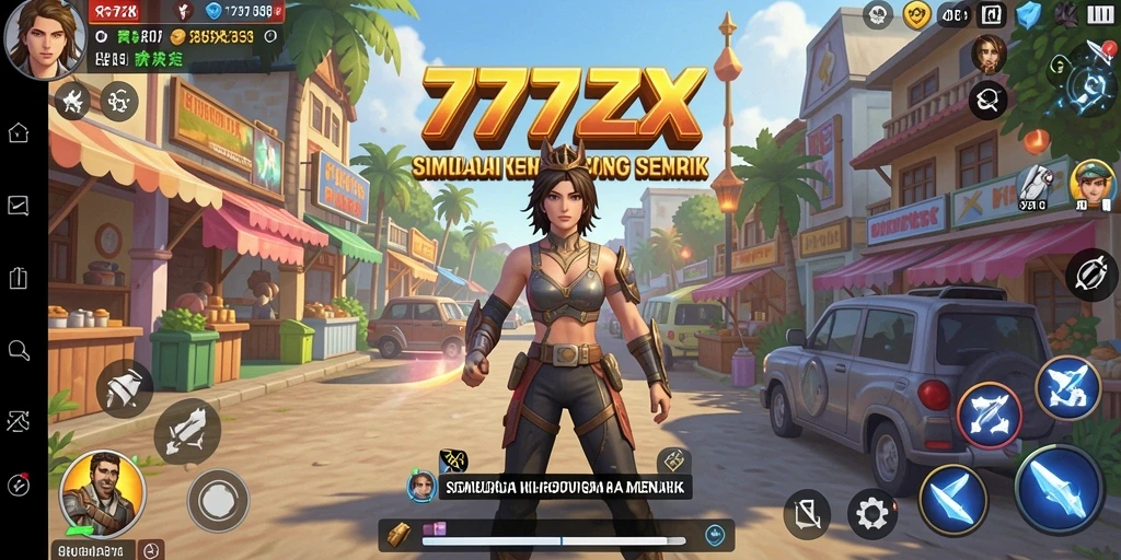 Tampilan gameplay 777ZX yang menarik dengan aktivitas simulasi yang beragam.