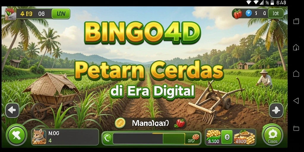 Gameplay menarik di BINGO4D dengan bertani dan panen.