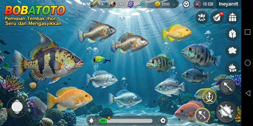 Cuplikan gameplay BOBATOTO yang penuh aksi tembak ikan.
