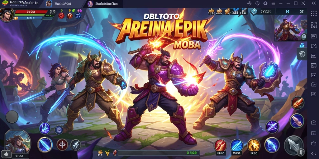 Tampilan gameplay DBLTOTO yang menegangkan di arena MOBA.