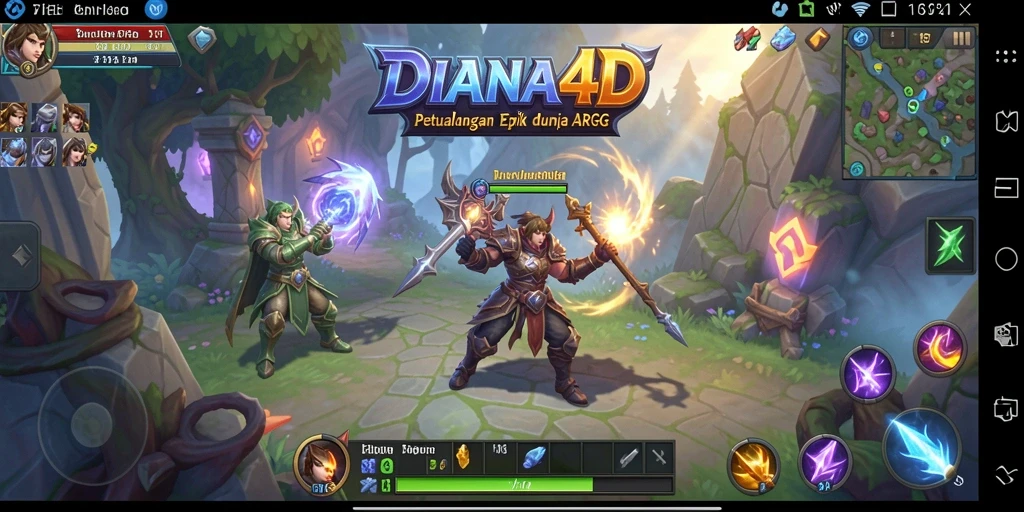 Tampilan menarik dari gameplay mendebarkan DIANA4D dengan pertarungan seru.