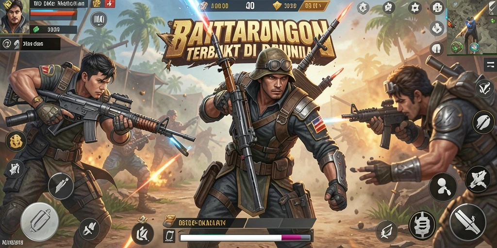 Screenshot gameplay DKK yang menampilkan pertempuran seru Battle Royale.
