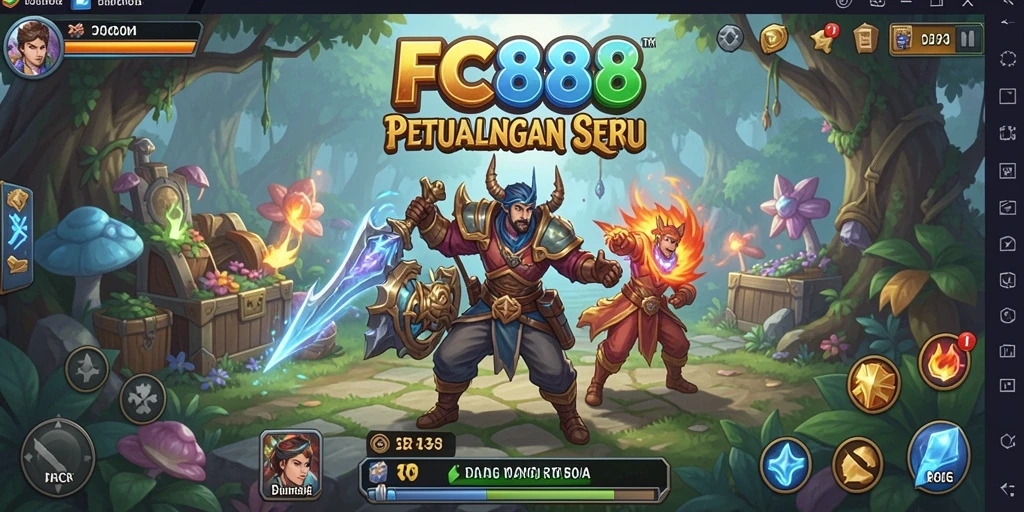 Tampilan gameplay FC888 yang epik dalam dunia RPG.