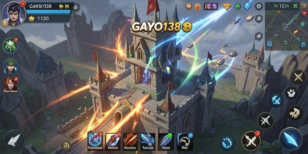 Tampilan gameplay menegangkan dari GAYO138 dalam mode Tower Defense.