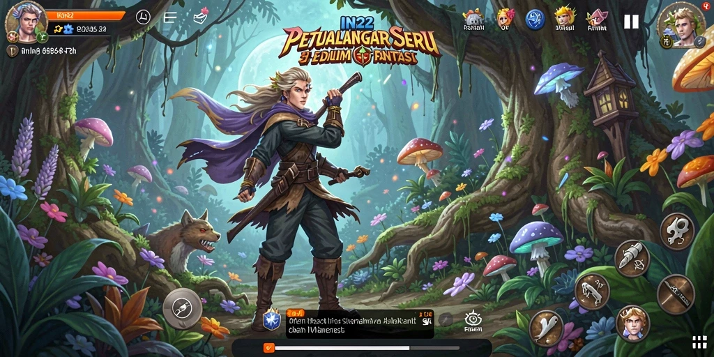 Screenshot gameplay petualangan di dunia fantasi IN22.