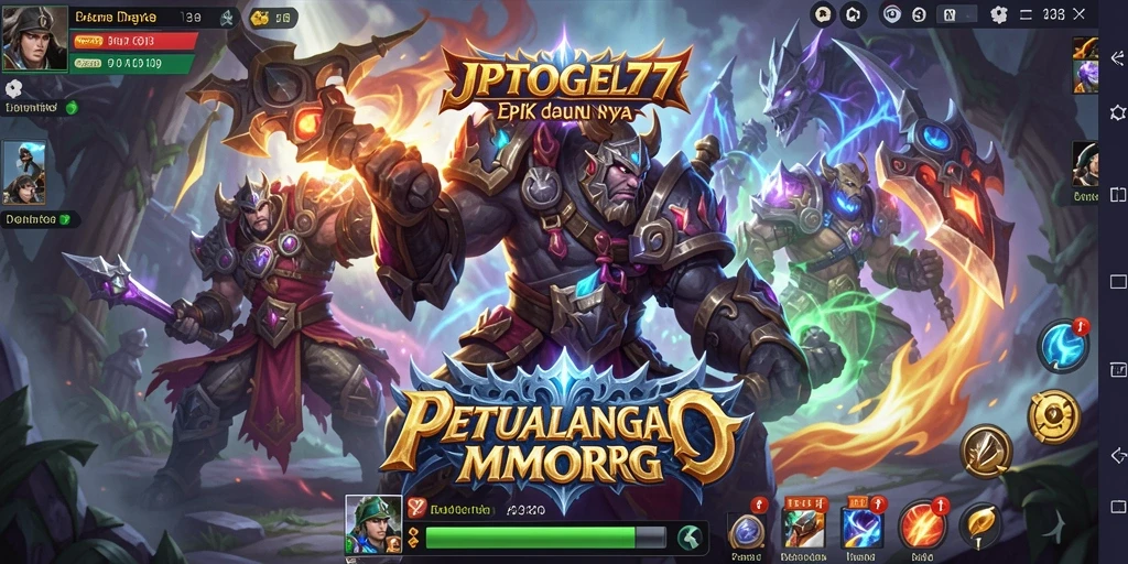 Screenshot utama JPTOGEL77 menampilkan aksi pertempuran mendebarkan di dunia MMORPG.