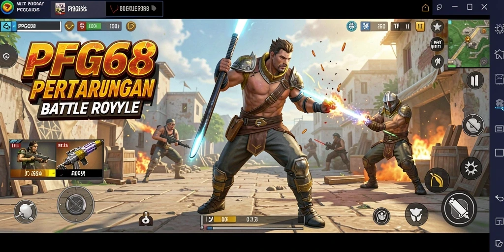 Gameplay Battle Royale PGG68 yang penuh aksi dan strategi.