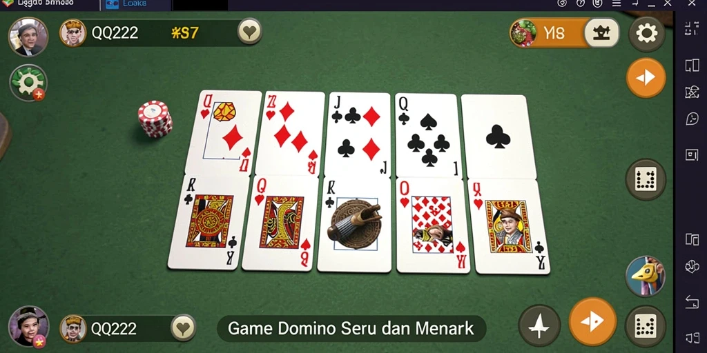 Tampilan gameplay QQ222 yang seru dan interaktif.