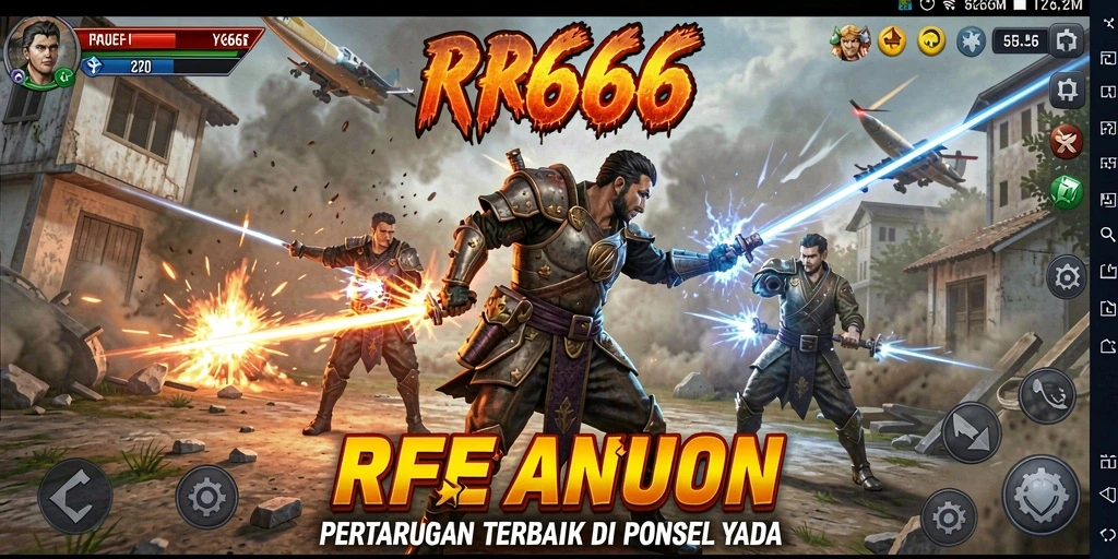 Screenshot menampilkan pertarungan intens antara karakter di RR666.