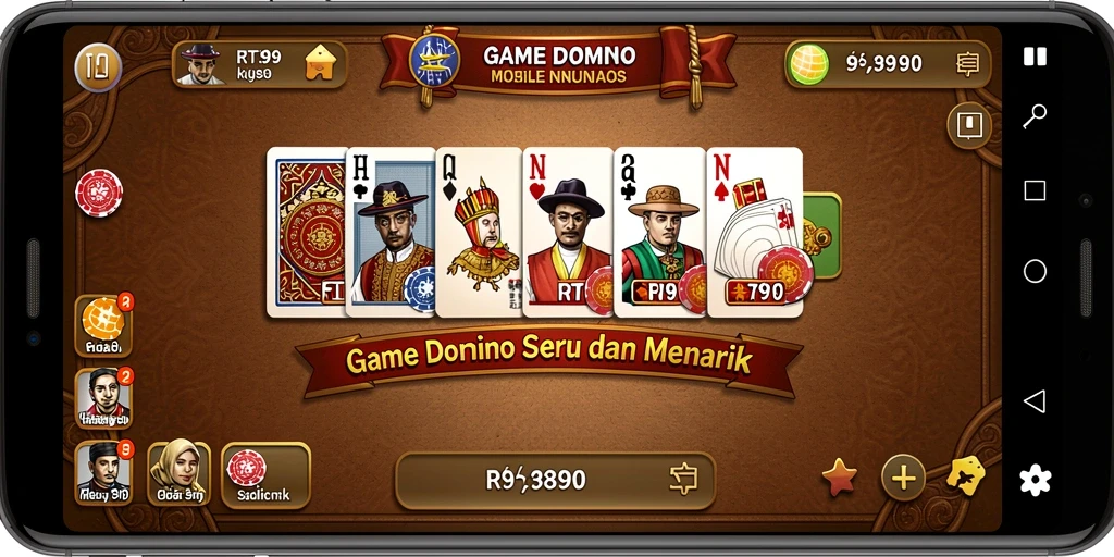Tampilan permainan Domino yang seru dan interaktif di RT99.