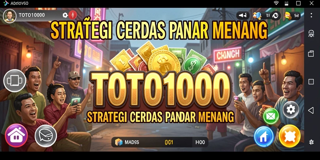 Tampilan menarik dari gameplay strategi TOTO1000.