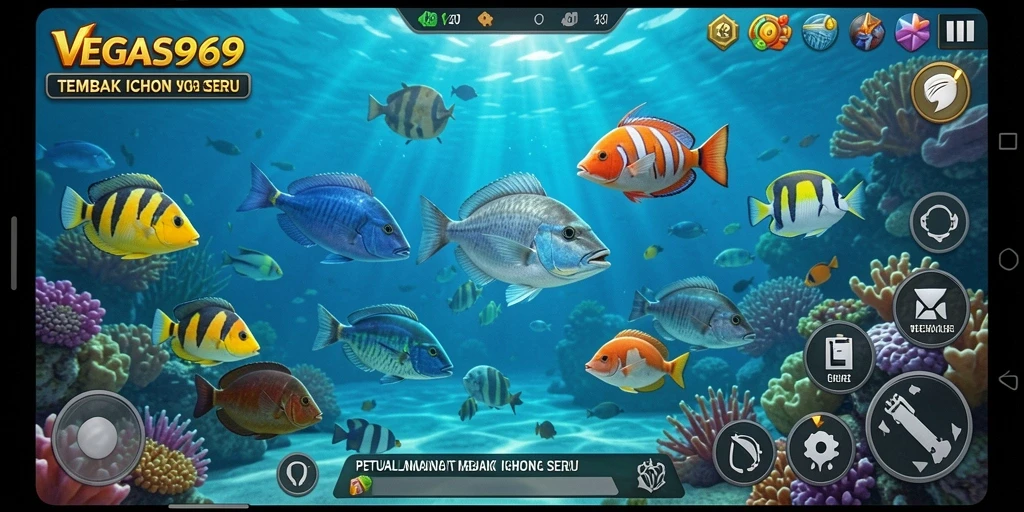 Tampilan gameplay seru dari VEGAS969 saat menangkap ikan.