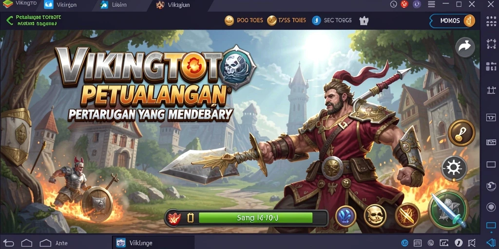 Tangkapan layar VIKINGTOTO menampilkan pertarungan mendebarkan di dunia mitologi Viking.