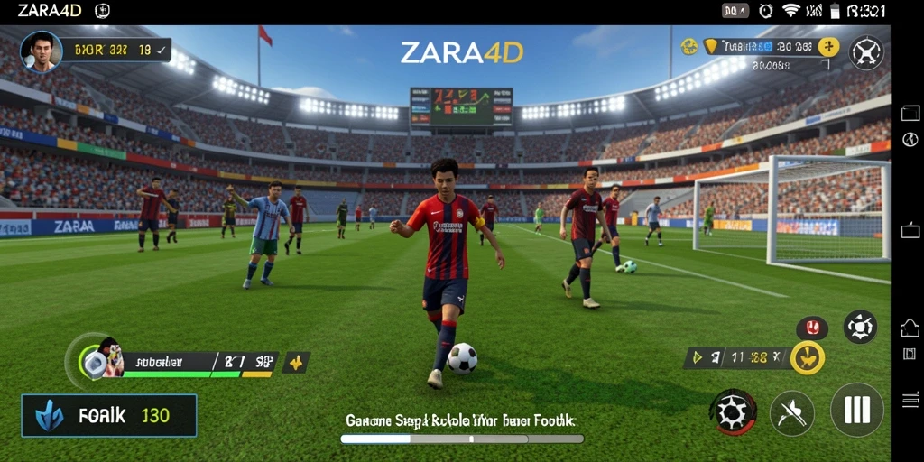 Tampilan screenshot ZARA4D menampilkan aksi seru pemain sepak bola.