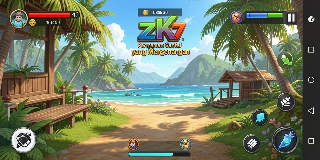 Tampilan gameplay <strong>ZK7</strong> yang ceria dan menghibur.