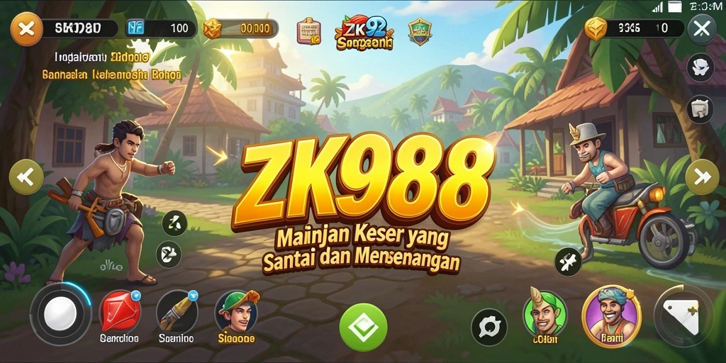 Screenshot gameplay ZK988 yang penuh warna dan seru.